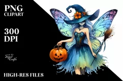 Vibrant Drawing Fairy Halloween | Clipart Product Image 1