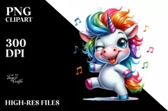 Dancing Baby Unicorn, Goofy and Expressive PNG Product Image 3