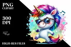 Dancing Baby Unicorn, Goofy and Expressive PNG Product Image 1