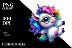 Dancing Baby Unicorn, Goofy and Expressive PNG Product Image 1