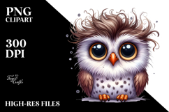 Funny Owl Sitting Sticker Clipart Product Image 2
