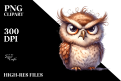 Funny Owl Sitting Sticker Clipart Product Image 2