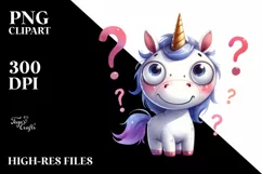 Funny Unicorn with Goofy Smile PNG Product Image 1