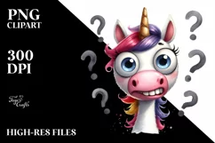 Funny Unicorn with Goofy Smile PNG Product Image 3