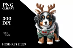 Winter Bernese Mountain Dog PNG Product Image 1