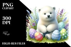 Baby Polar Bear Easter Eggs PNG Product Image 2