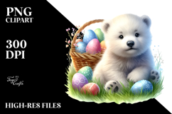 Baby Polar Bear Easter Eggs PNG Product Image 2