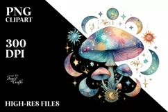 Mystical Mushroom | Celestial | Magic Mushrooms PNG |Tarot Product Image 7
