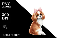 Cute Cavalier King Charles Spaniel Christmas PNG Product Image 2