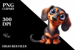 Funny Dachshund with Big Eyes | Clipart Product Image 1