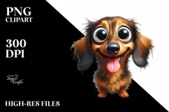 Funny Dachshund with Big Eyes | Clipart Product Image 3