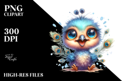 Cute Baby Peacock Watercolor, Transparent PNG Product Image 2