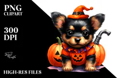 Cute Baby Dog Dressed for Halloween | Sublimation | Clipart Product Image 2