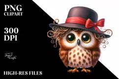 Funny Owl Hat Big Eyes Haircut | Sublimation | Clipart Product Image 1