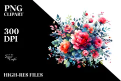 Colorful Red Roses Abstract, High-Res PNG Product Image 2