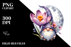 Gnome with Crocus Floral PNG Product Image 2
