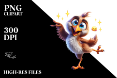 Goofy Cartoon Bird Dancing PNG Product Image 2