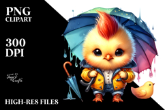 Cute Baby Chicken with Cool Haircut PNG Product Image 2