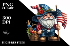 Detailed Patriotic Farmer Gnome | Clipart Product Image 3