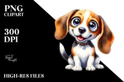 Funny Crazy Looking Beagle Sitting | Sublimation | Clipart Product Image 1