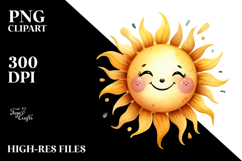 Whimsical Simple Smiling Sun PNG Product Image 2