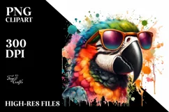 Quirky Colorful Parrot Sticker | Sublimation | Clipart Product Image 3