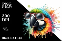 Quirky Colorful Parrot Sticker | Sublimation | Clipart Product Image 3