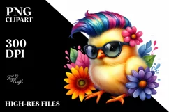 Proud Baby Chicken Playing PNG Product Image 3