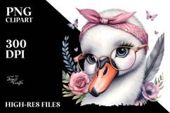 Swan with Bandana and es | Sublimation | Clipart Product Image 2