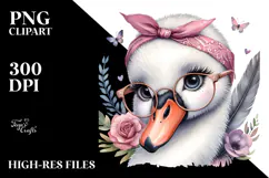Swan with Bandana and es | Sublimation | Clipart Product Image 2