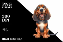 Funny Bloodhound with Big Eyes | Clipart Product Image 3