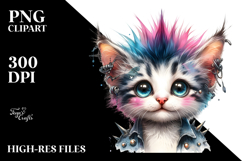 Cute Baby Kitten with Punk Look PNG Product Image 2