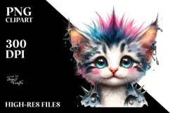 Cute Baby Kitten with Punk Look PNG Product Image 2