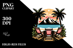 Retro Tropical Island Beach Chairs, 20 oz Tumbler Product Image 2