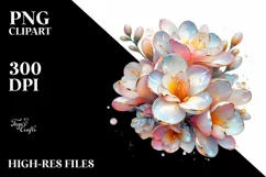 Detailed Pastel Glossy Freesia, PNG Product Image 3