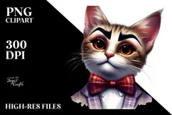 Cartoon Cat with Bow Tie, Trending on Artstation Product Image 2