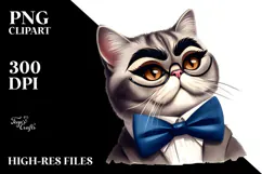 Cartoon Cat with Bow Tie, Trending on Artstation Product Image 2