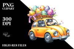 Creative Easter Car with Eggs PNG Product Image 2