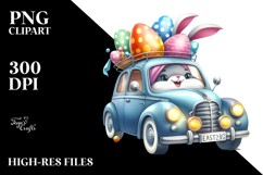 Funny Easter Car with Eggs PNG Product Image 2