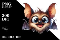 Small Funny Bat Watercolor Clipart Product Image 1