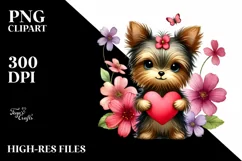Cute Simple Flower Holding Heart PNG Product Image 2
