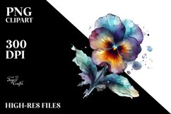 Abstract Watercolor Pansy Clipart Product Image 3