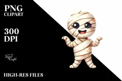 Simple Funny Halloween Mummy PNG Product Image 3