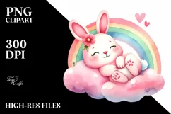 Colorful Baby Bunny PNG Product Image 2