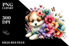 Colorful Baby Dog | Sublimation | Clipart Product Image 3