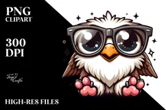 Goofy Cartoon Owl with Oversized Sunglasses PNG Product Image 2