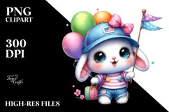 Crazy Cute Baby Bunny PNG Product Image 2