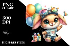 Crazy Cute Baby Bunny PNG Product Image 2