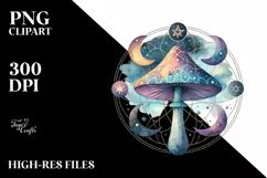 Mystical Mushroom | Celestial | Magic Mushrooms PNG |Tarot Product Image 7