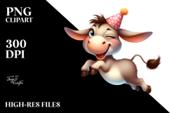 Donkey with Party Hat, Cute PNG Product Image 2